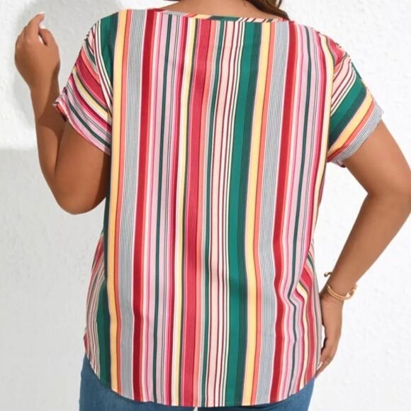 Plus size colorful Striped top sz 4X - Picture 3 of 6